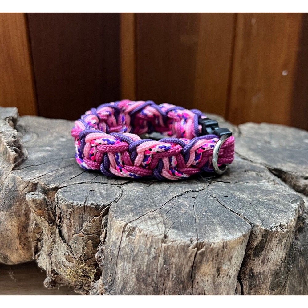 Fits 7.5 in. Neck Size, Quick Release Paracord Dog Collar HANDMADE NEW